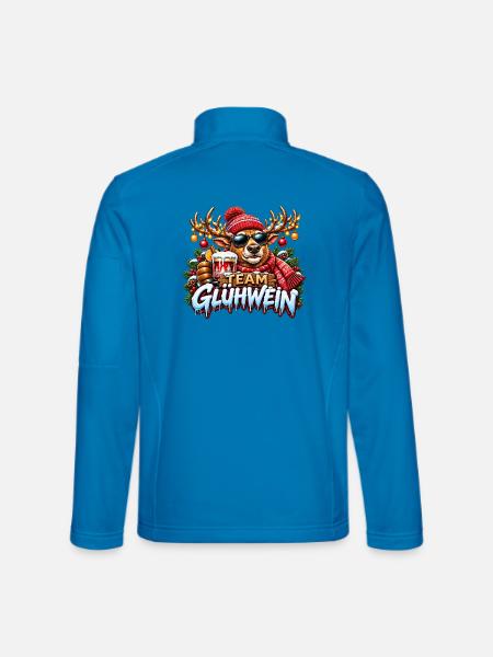 Team Glühwein Rentier mit Becher - Unisex Softshelljacke - Lichtblau - Hinten