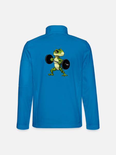Eidechsen Fitness / Trainer Eidechse - Unisex Softshelljacke - Lichtblau - Hinten