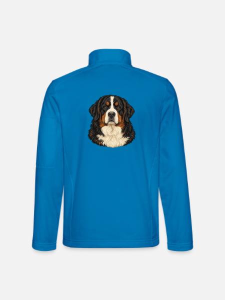 Berner Sennenhund – Treuer Blick - Unisex Softshelljacke - Lichtblau - Hinten