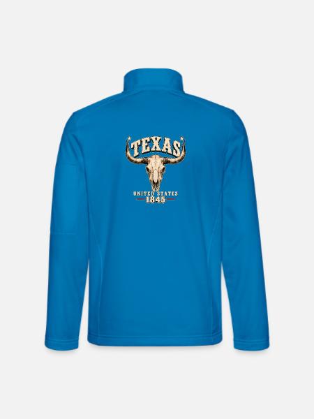 Texas Longhorn Vintage Pride 1845 - Unisex Softshelljacke - Lichtblau - Hinten
