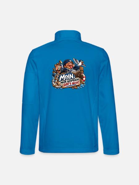MOIN Piratenwitz: Mehr Gerede Gibt's Nicht - Unisex Softshelljacke - Lichtblau - Hinten