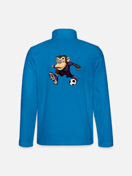 Affen Fussball / Fussballer Affe - Unisex Softshelljacke - Lichtblau - Hinten