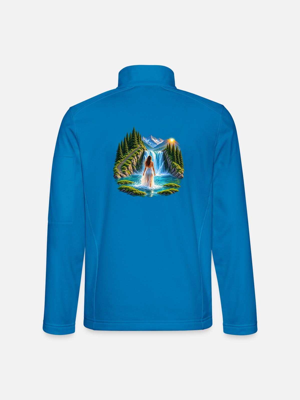 Magischer Wasserfall - Unisex Softshelljacke - Lichtblau - Hinten
