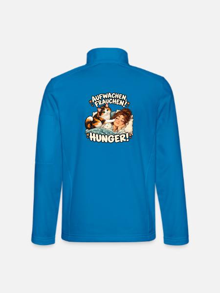 Aufwachen Frauchen Hunger Katze - Unisex Softshelljacke - Lichtblau - Hinten