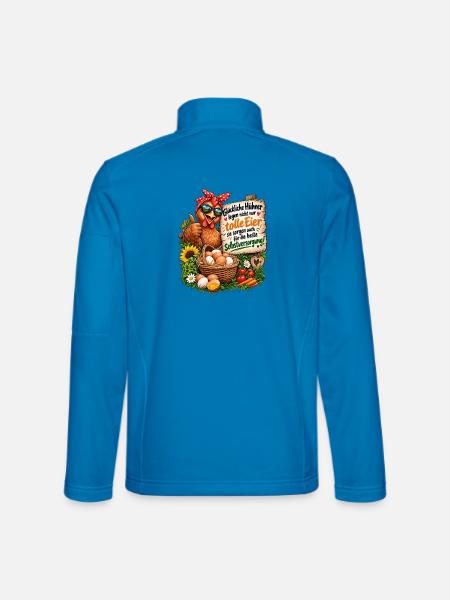 Hühner frische Eier und Selbstversorgung ist Glück - Unisex Softshelljacke - Lichtblau - Hinten
