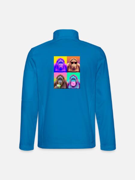 Orang-Utans Orang-Utan - Unisex Softshelljacke - Lichtblau - Hinten