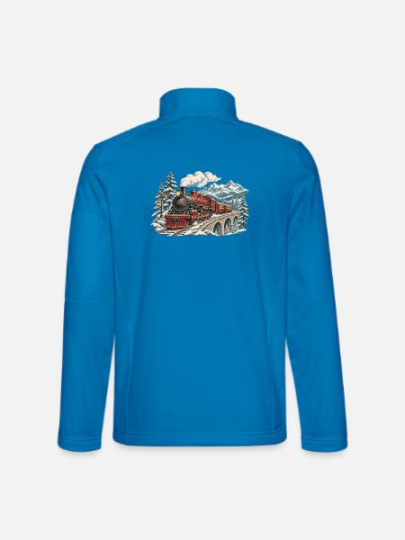 Dampflok Alpenexpress - Unisex Softshelljacke - Lichtblau - Hinten