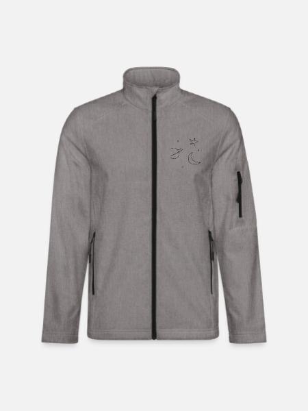 Universum. - Unisex Softshelljacke - Grau meliert - Vorne