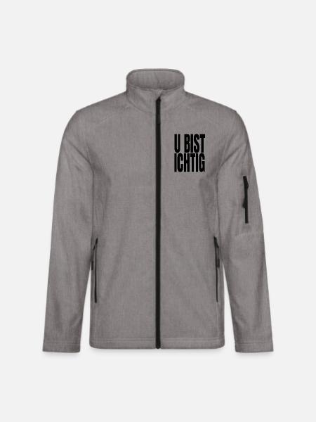 Du bist richtig – Mutmacher & Selbstwert | AMFI - Unisex Softshelljacke - Grau meliert - Vorne