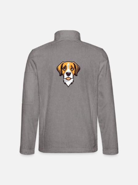 Kromfohrlander Hunderasse Cartoon Kawaii Illustrati - Unisex Softshelljacke - Grau meliert