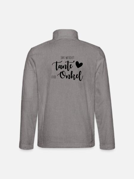Ihr werdet Tante und Onkel! - Unisex Softshelljacke - Grau meliert