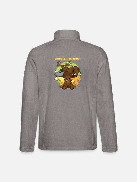 Ice Age Animals Stone Age Mammoths - Unisex Softshelljacke - Grau meliert - Hinten