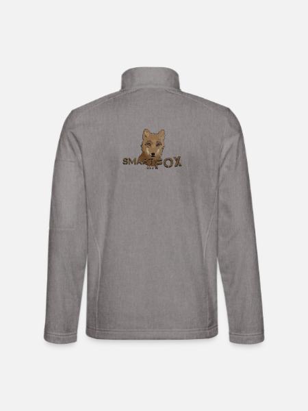 Fuchs schlauer Fuchs schlau wie ein Fuchs - Unisex Softshelljacke - Grau meliert - Hinten