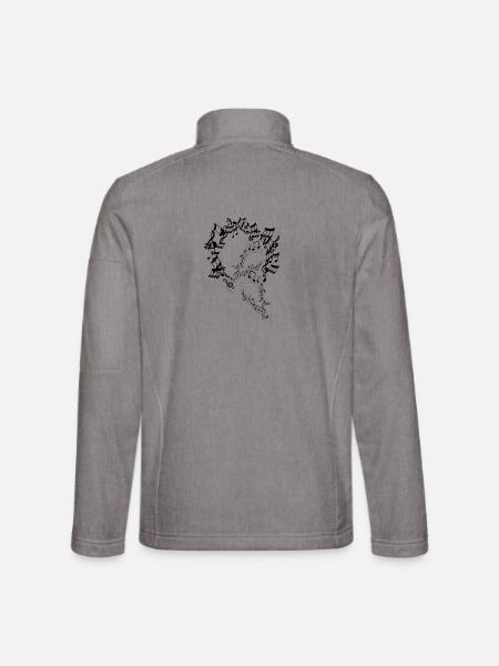 Musical Notes Music Musicians Clefs Sheet Music - Unisex Softshell Jacket - heather grey - Back