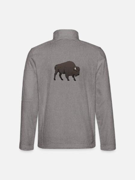 Bison Büffel - Unisex Softshelljacke - Grau meliert