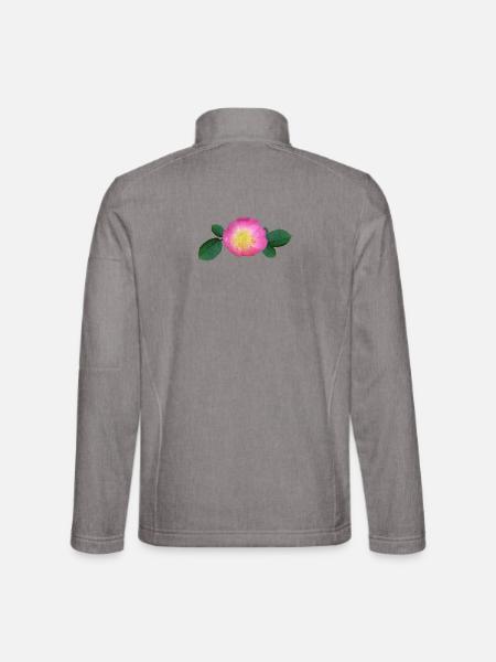 Rose Rosen rosa Rose - Unisex Softshelljacke - Grau meliert - Hinten