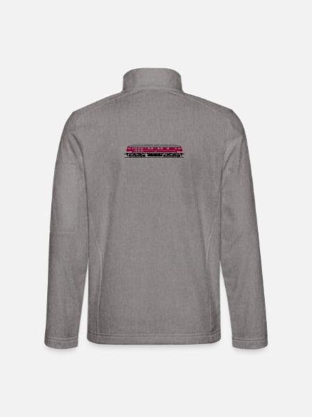 BR 130 Seite weinrot DR Reichsbahn - Unisex Softshelljacke - Grau meliert - Hinten