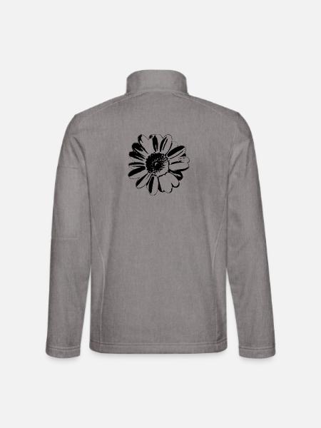 Flower Daisy - Unisex Softshelljacke - Grau meliert - Hinten