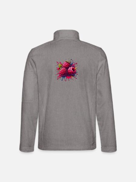 Himbeeren-Farbexplosion - Unisex Softshelljacke - Grau meliert