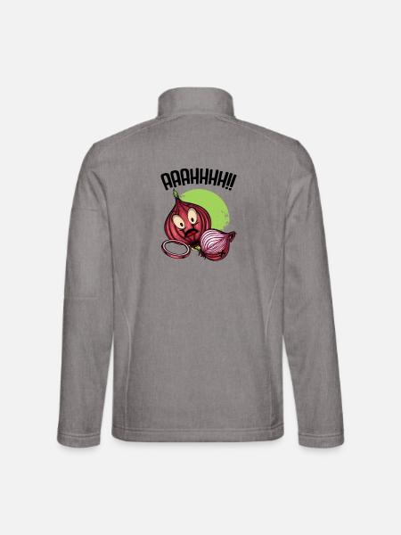 Onion chaos neon illustration - Unisex Softshell Jacket - heather grey