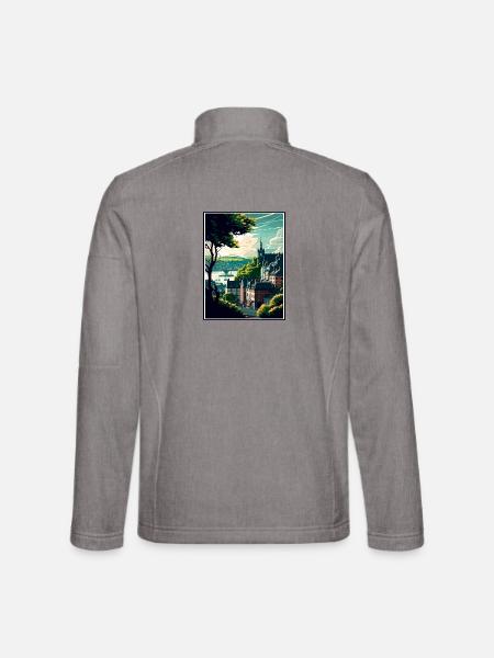 Koblenz Deutschland Vintage Reiseposter WPA Souvenir - Unisex Softshelljacke - Grau meliert - Hinten