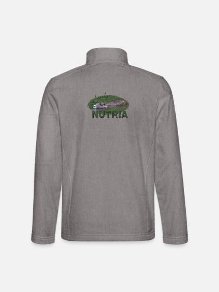 Nutria Biber Biberratte Wasserratte - Unisex Softshelljacke - Grau meliert - Hinten