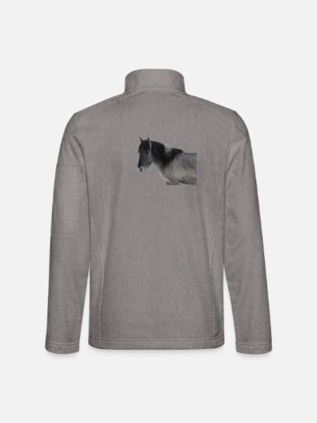 Pferde T-shirt Geschenk Reiter  - Unisex Softshelljacke - Grau meliert
