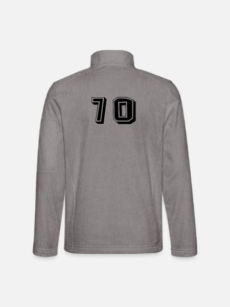 70 JAHRE. 70-jähriges JUBILÄUM. JUBILÄUM 70 JAHRE. 70 - Unisex Softshelljacke - Grau meliert - Hinten