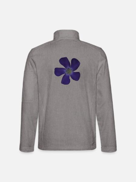 Immergrün lila Blume lila Blüte - Unisex Softshelljacke - Grau meliert - Hinten