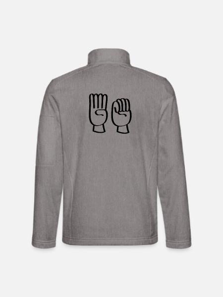 Häusliche Gewalt oder häusliche Gewalt stoppen. - Unisex Softshelljacke - Grau meliert - Hinten