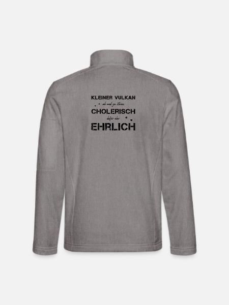 cholerisch ehrlich Choleriker - Unisex Softshelljacke - Grau meliert - Hinten
