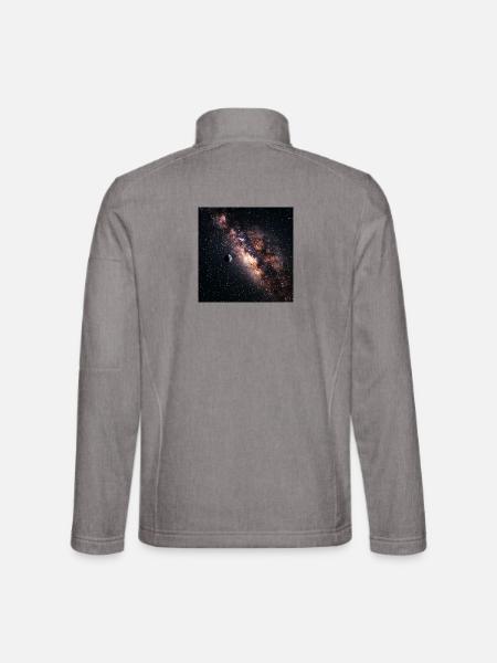 Galaxie Nebulae T-Shirt - Unisex Softshelljacke - Grau meliert - Hinten
