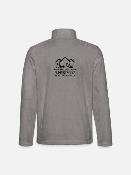 Schwarzwald Schwaben Schwabe Rentner Geschenk - Unisex Softshelljacke - Grau meliert - Hinten