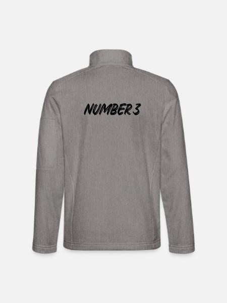 Number 3 - drei - dritter - dritte - 3 - Nummer 3 - Unisex Softshelljacke - Grau meliert - Hinten