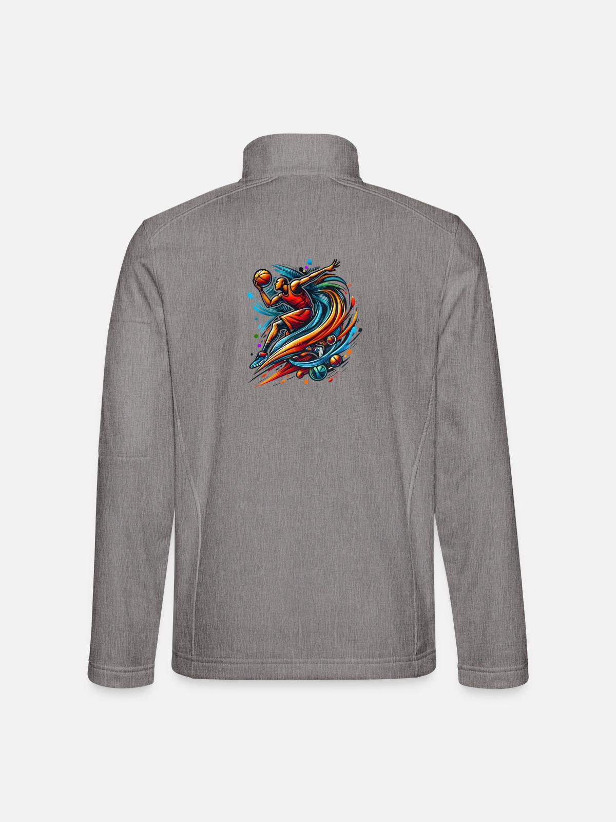 Basketball Logo - Unisex Softshelljacke - Grau meliert - Hinten