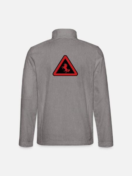 Achtung Einhorn, Gefahr - Unisex Softshelljacke - Grau meliert - Hinten