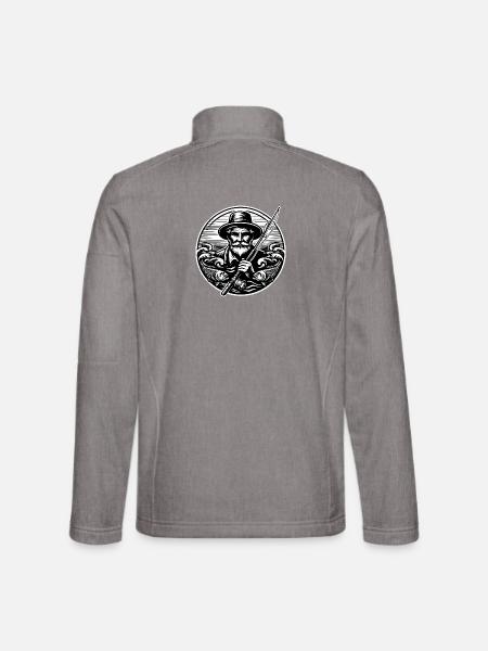 Angler Logo - Unisex Softshell Jacket - heather grey