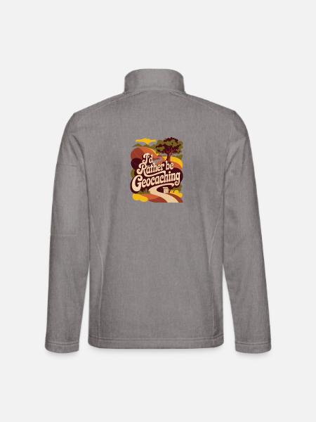 I'd Rather Be Geocaching - Unisex Softshell Jacket - heather grey