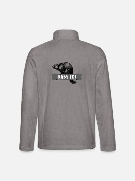 Emsiger Kanadabiber Holzfäller - Unisex Softshelljacke - Grau meliert - Hinten