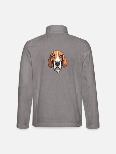 Estnischer Jagdhund Rasse Cartoon Kawaii Illustrati - Unisex Softshelljacke - Grau meliert - Hinten