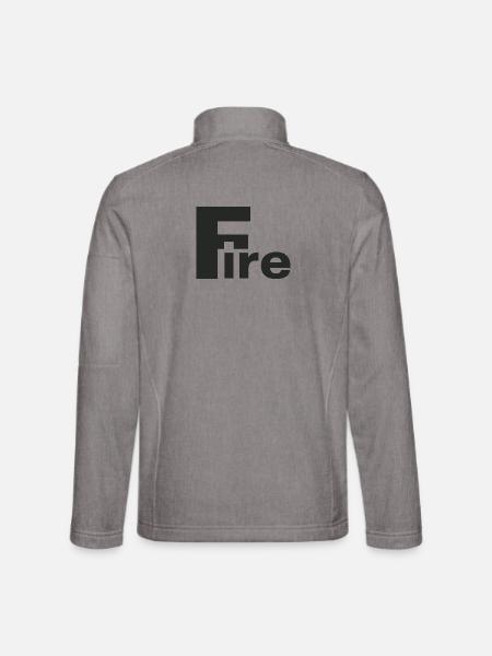 Fire voll - Unisex Softshelljacke - Grau meliert - Hinten