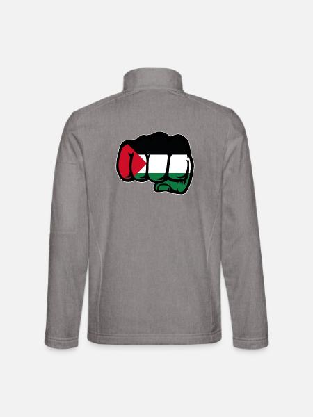 Palestinien Flagge Faust Hand - Unisex Softshelljacke - Grau meliert