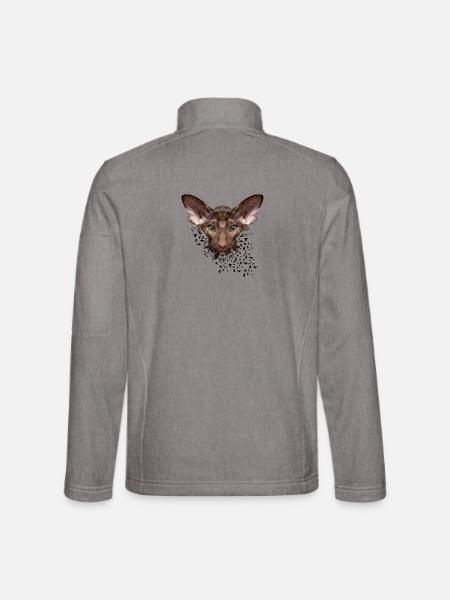Orientalisch Kurzhaar Katze OKH Stubentiger - Unisex Softshelljacke - Grau meliert - Hinten