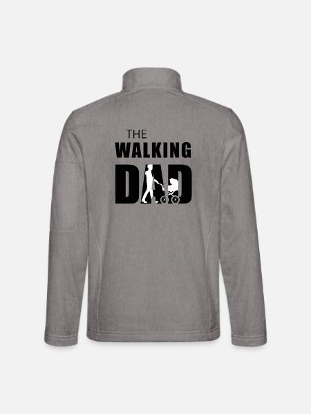 The Walking Dad - Papa mit Kinderwagen - Unisex Softshelljacke - Grau meliert