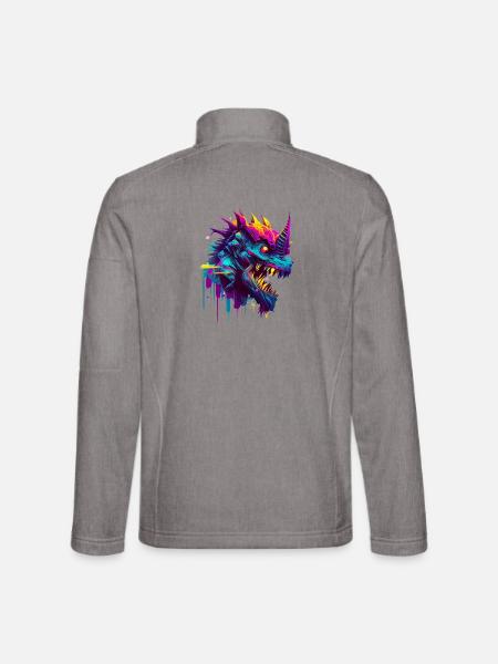 Monster Einhorn - Unisex Softshelljacke - Grau meliert