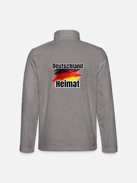 Deutschland Heimat Flaggenkunst - Unisex Softshelljacke - Grau meliert - Hinten