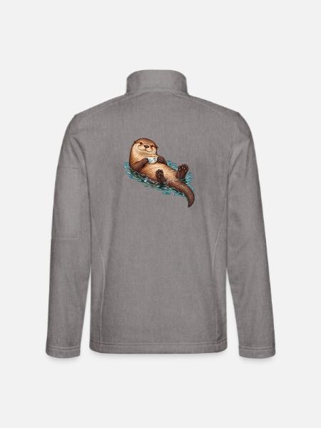 Teepausenotter - Unisex Softshelljacke - Grau meliert