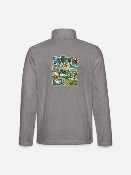 Brasilien Reisesticker - Unisex Softshelljacke - Grau meliert - Hinten
