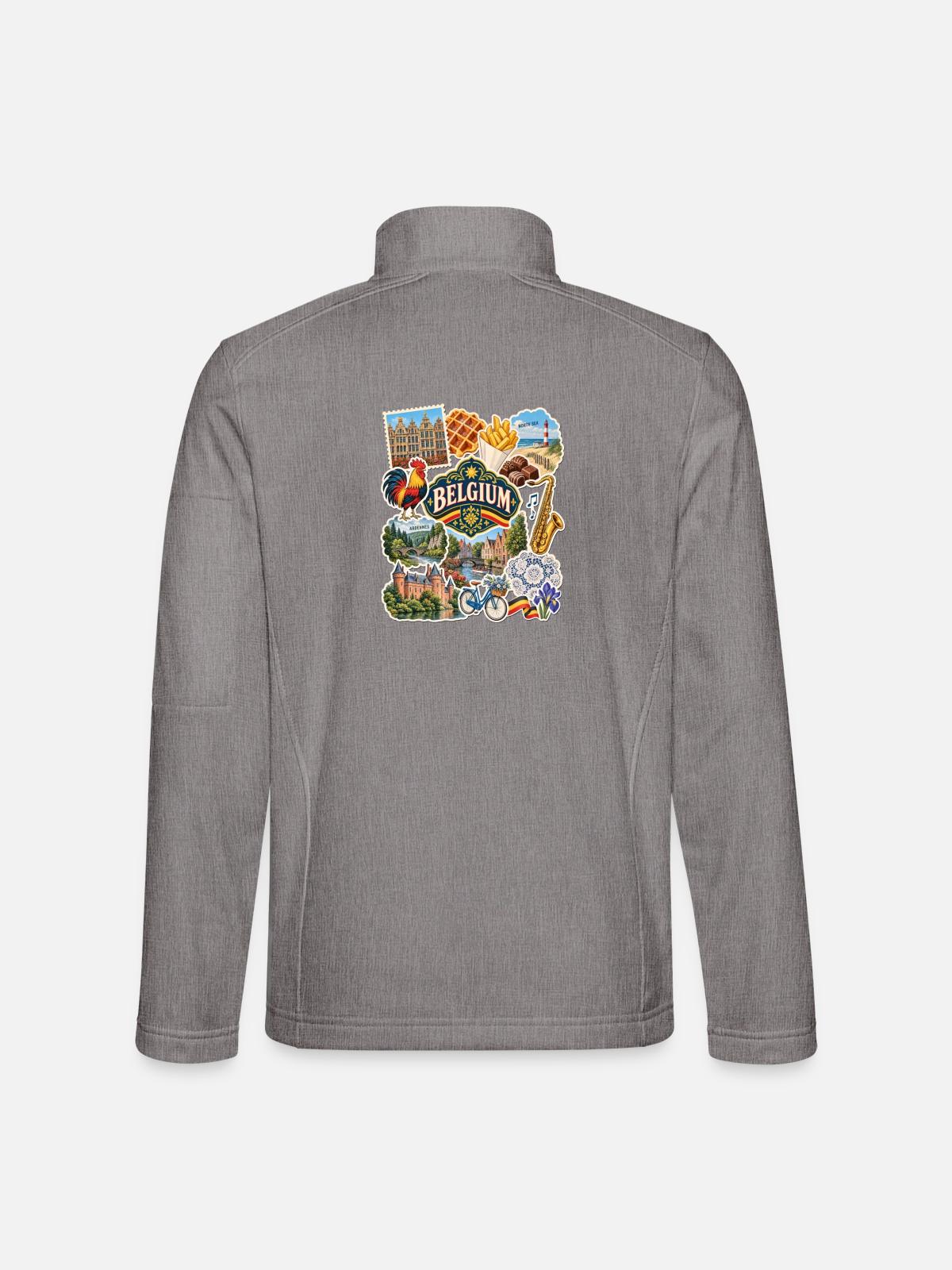 Belgien Reisesticker - Unisex Softshelljacke - Grau meliert - Hinten