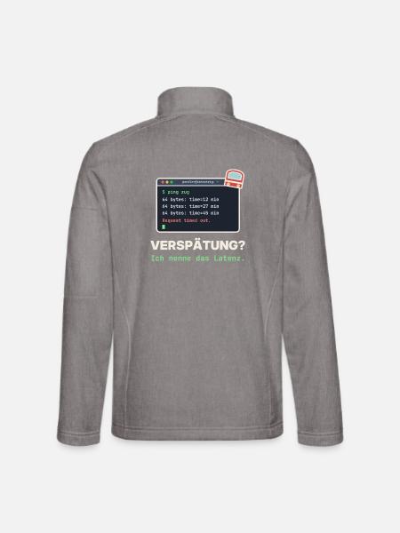 Ping Verzögerung: Latenz Meme - Unisex Softshelljacke - Grau meliert